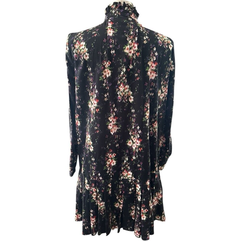 Tuckernuck Dress Womens Large Black Onyx Falling Flowers Bouquet Shirt Dress - Picture 11 of 16